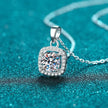 Square Shaped 925 Sterling Silver Moissanite Necklace Ema