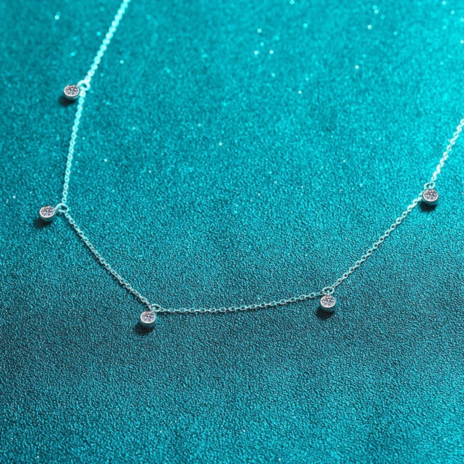 Star Clavicle 925 Sterling Silver Moissanite Necklace Cam