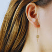 Star Shaped 14K Gold Plated Sterling Silver Long Stud Earrings Aurora