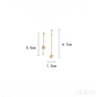 Star Shaped 14K Gold Plated Sterling Silver Long Stud Earrings Aurora