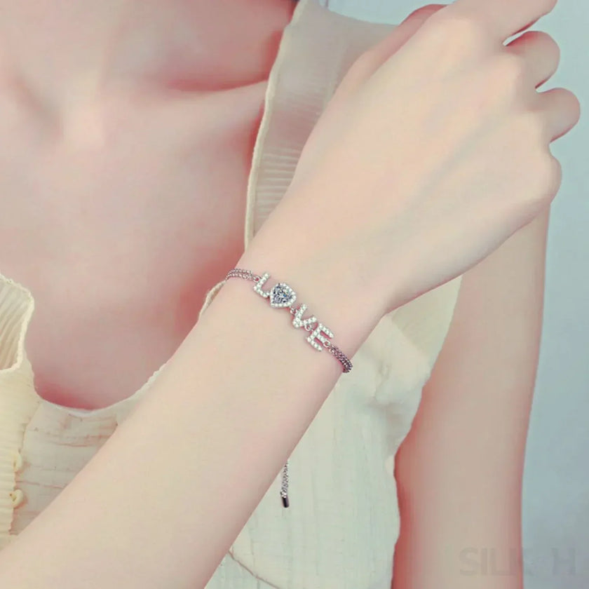 Timeless Love Script Moissanite Bracelet Bry