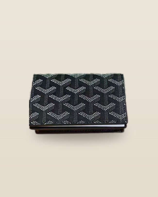 Honore Chevron Card Wallet - Black
