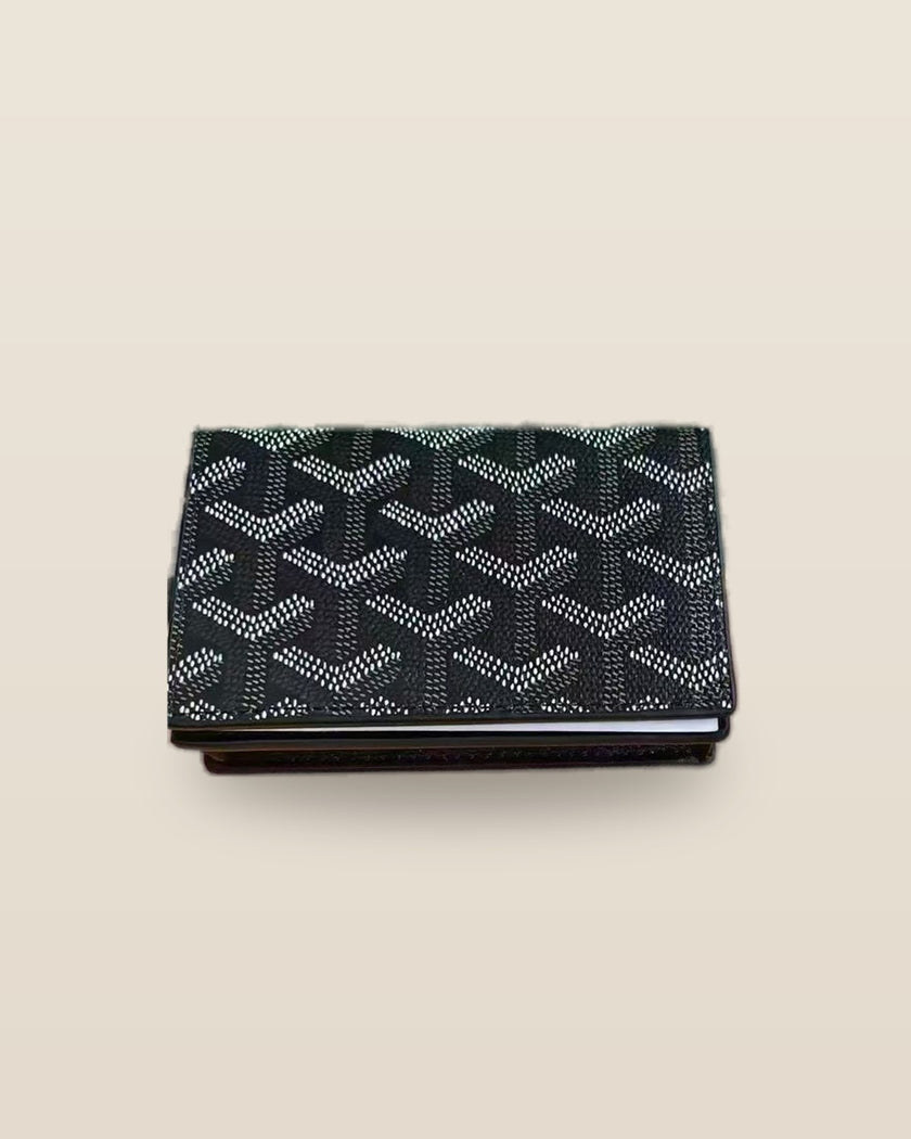 Honore Chevron Card Wallet - Black