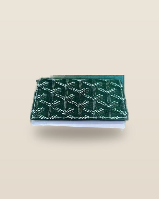 Honore Chevron Card Wallet - Green