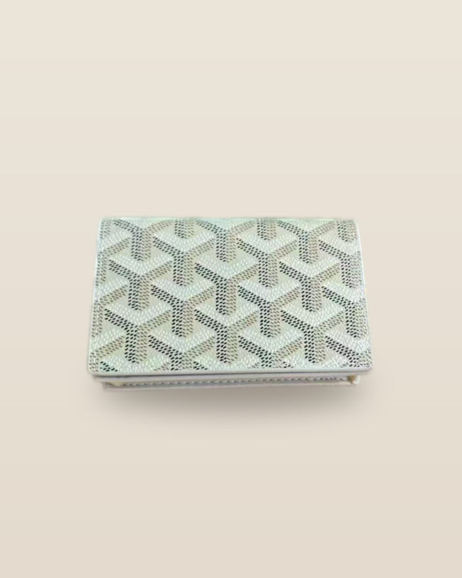 Honore Chevron Card Wallet - Off-white