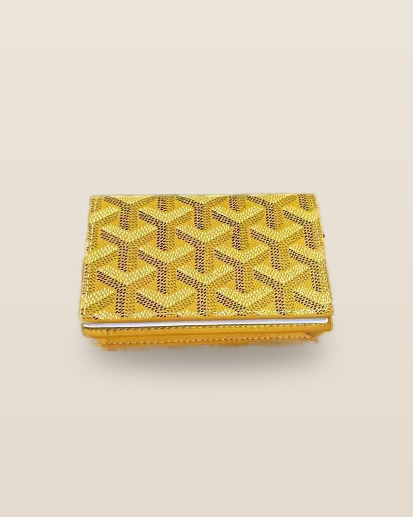 Honore Chevron Card Wallet - Yellow