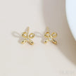 Zircon Inlaid 18K Gold Plated Sterling Silver Minimalist Stud Earrings Mia
